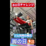 【ボディメイク】30日チャレンジ  脚のトレーニング5選（ジムマシーン使用）