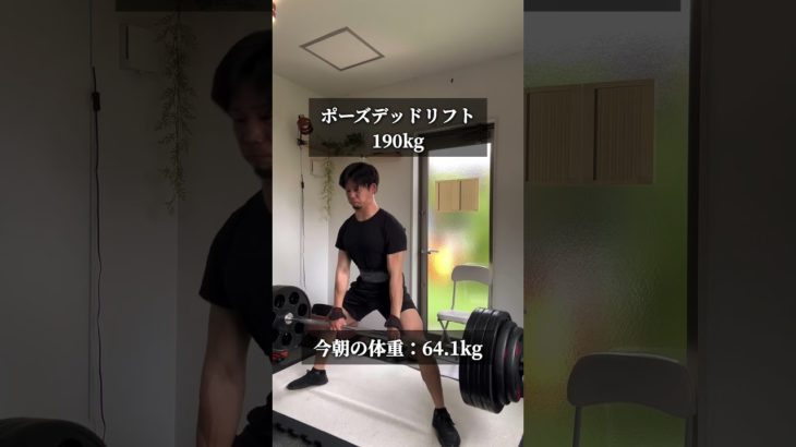ポーズデッドリフト190kg×3reps #筋トレ記録